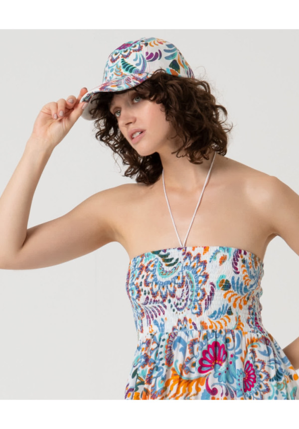 SURKANA GORRA BÉISBOL ESTAMPADA NARANJA