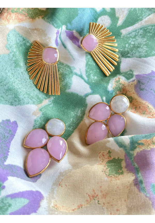 MESTIZA PENDIENTE STELLA CALCEDONIA ROSA