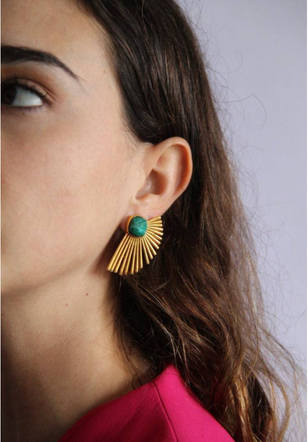 MESTIZA PENDIENTE STELLA CALCEDONIA ROSA