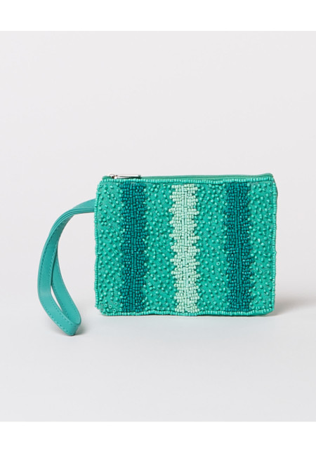 SURKANA MONEDERO CON ABALORIOS METALIZADOS