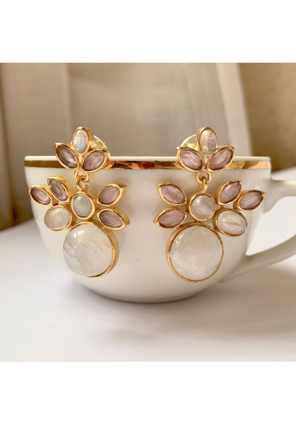 MESTIZA PENDIENTE ESTELA  PIEDRA LUNA