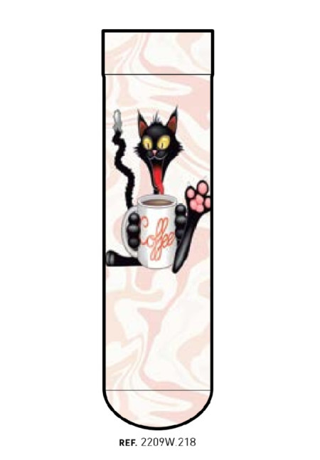 SACHA CALCETÍN MUJER GATO COFFEE 218