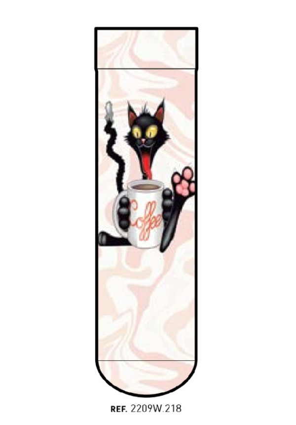 SACHA CALCETÍN MUJER GATO COFFEE 218