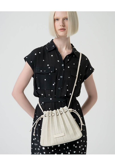 SURKANA BOLSO DE PUNTO PLISADO BEIGE