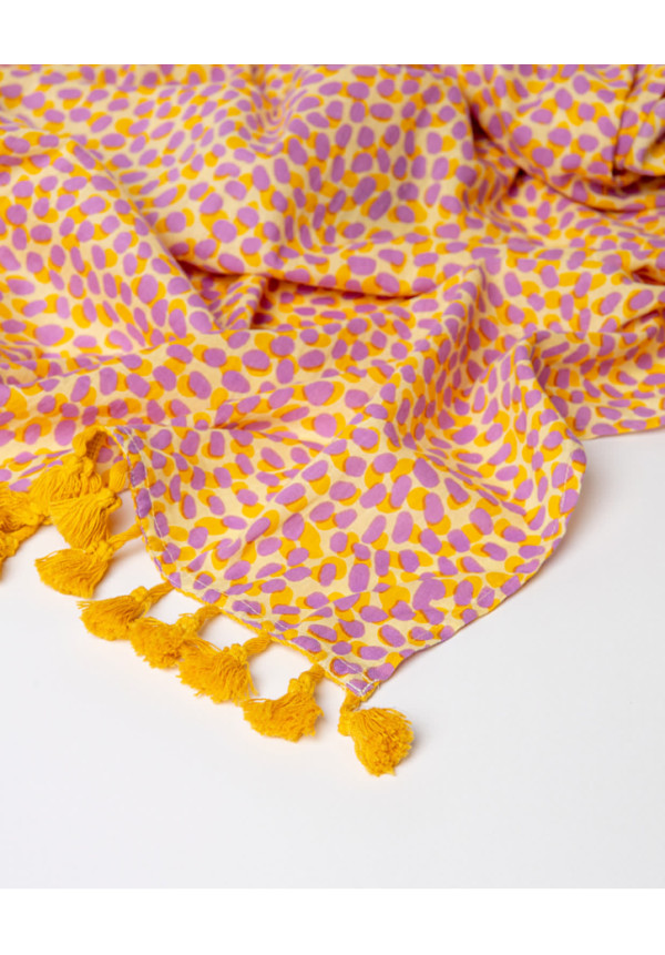 SURKANA PAREO ALGODÓN ESTAMPADO AMARILLO 