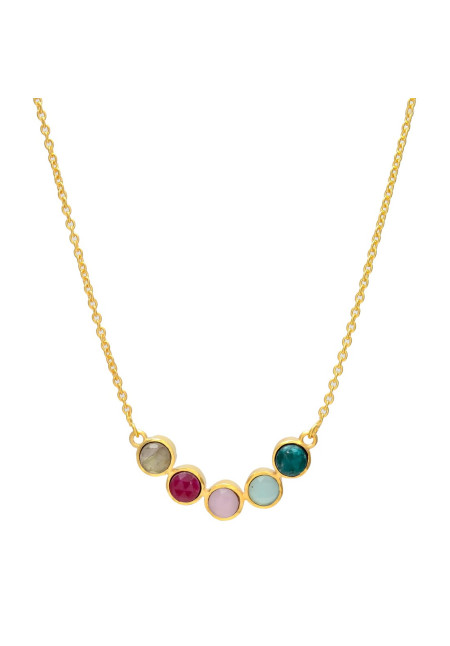 MESTIZA  COLLAR CON PIEDRAS LINZ MULTICOLOR