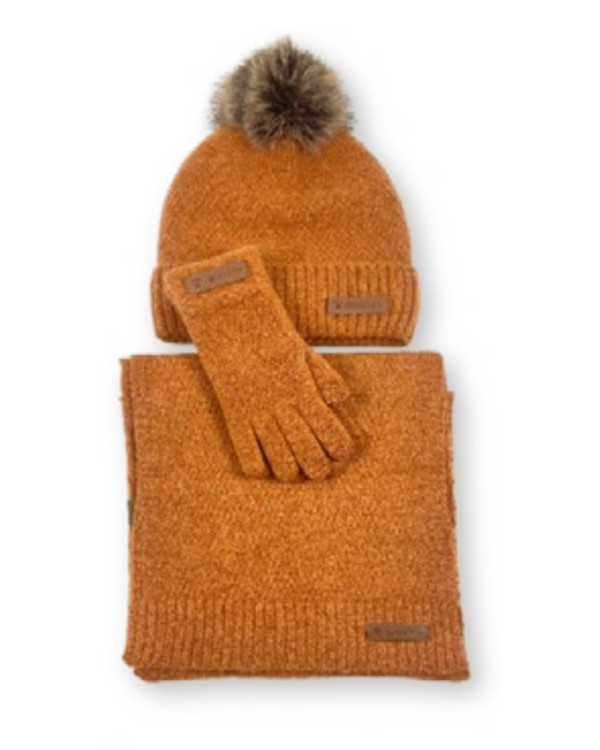 CARAMELO SEÑORA BUFANDA GORRO Y GUANTES 300162