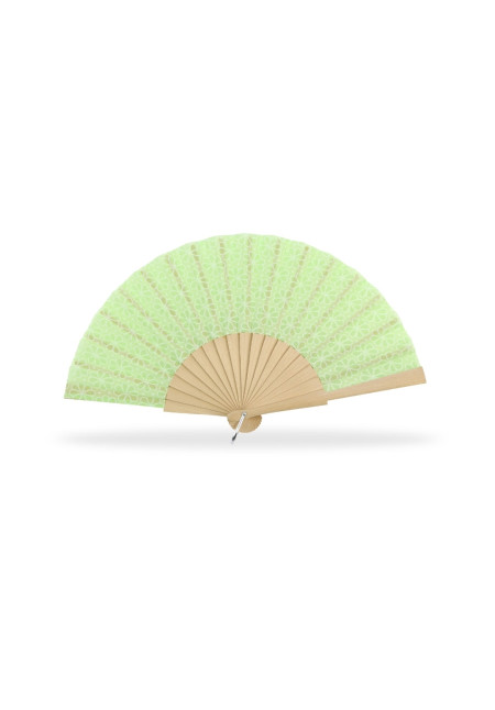 ABANICO MADERA NATURAL FLORES 587