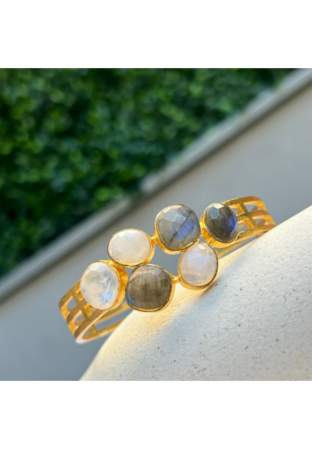 MESTIZA BRAZALETE FLORENCIA LABRADORITA  Y LUNA