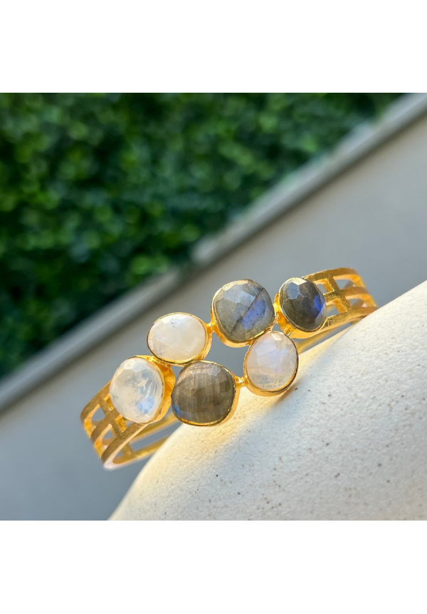 MESTIZA BRAZALETE FLORENCIA LABRADORITA  Y LUNA