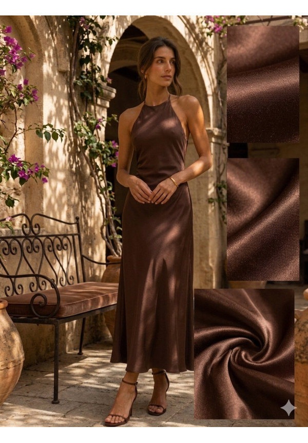 LETAA VESTIDO LENCERO HALTER