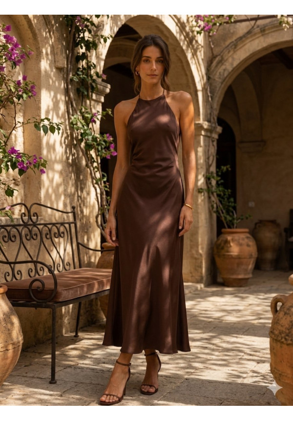 LETAA VESTIDO LENCERO HALTER