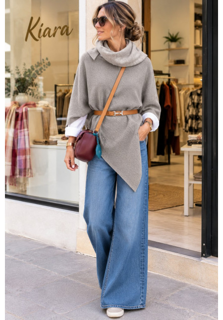 LAVANDA PONCHO LANA