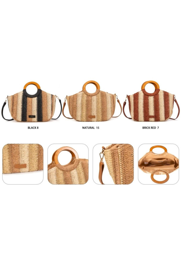 ABAG BOLSO RAFIA RAYAS VERTICAL