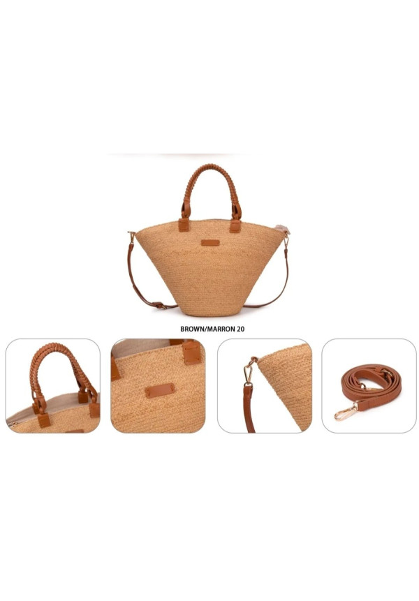 ABAG BOLSO RAFIA GRANDE ASA REDONDA
