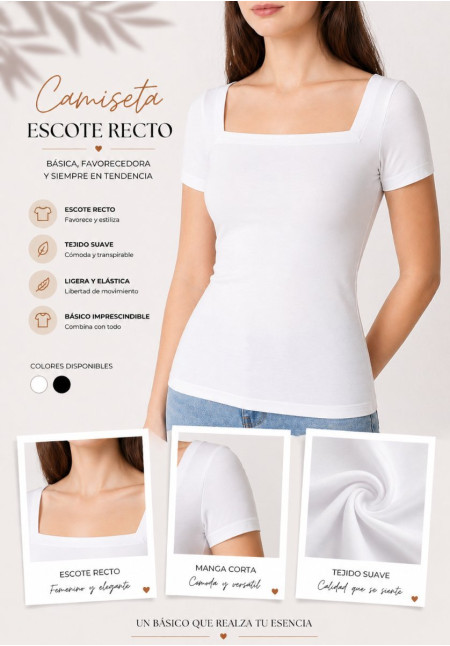 COTONELLA CAMISETA ESCOTE CUADRADO 