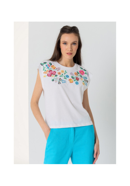 VICTORIO&LUCCHINO TOP BORDADO FLORES