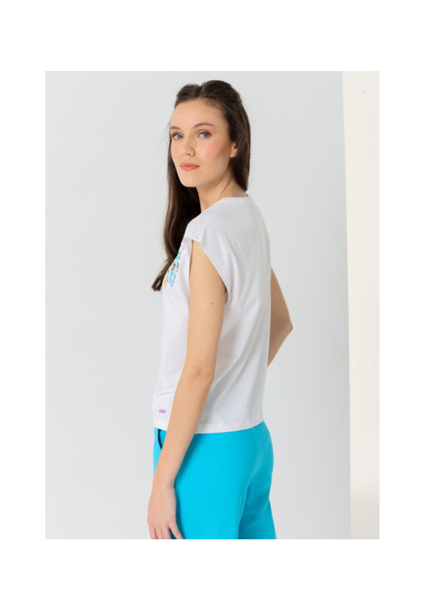 VICTORIO&LUCCHINO TOP BORDADO FLORES