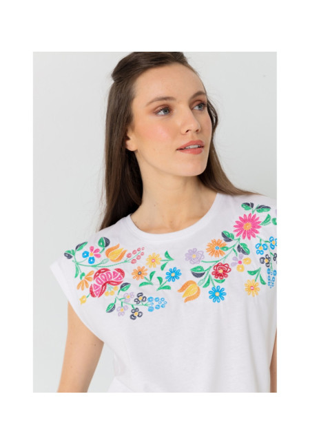 VICTORIO&LUCCHINO TOP BORDADO FLORES
